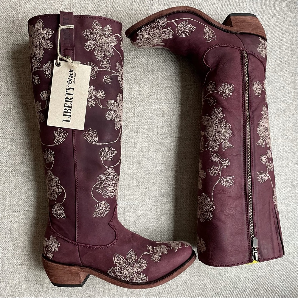 Liberty Black Embroiled Pressed Blossom Cowgirls Boots - Picture 3 of 15